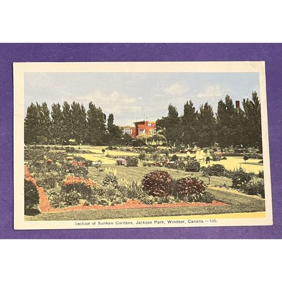 Section of Sunken Gardens Jackson Park Windsor Canada Postcard - Picture 1 of 2